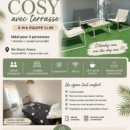 Appartement Cosy Avec Terrasse A Ria Equipee Clim